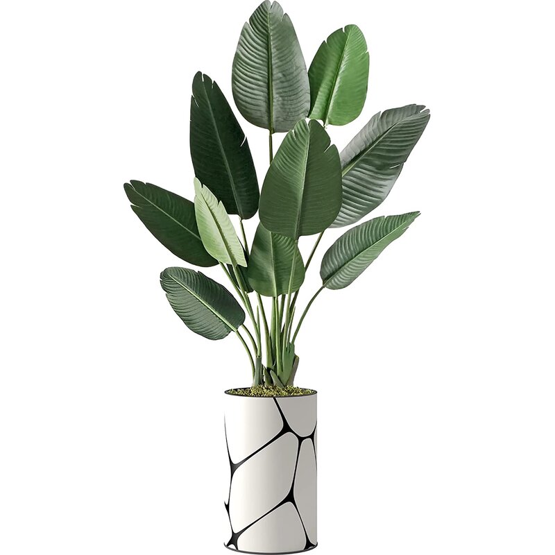 Artificial Tree in Modern Planter, Fake Bird of Paradise Silk Tree, Artificial outlet Plant for Indoor and Outdoor Home Decoration